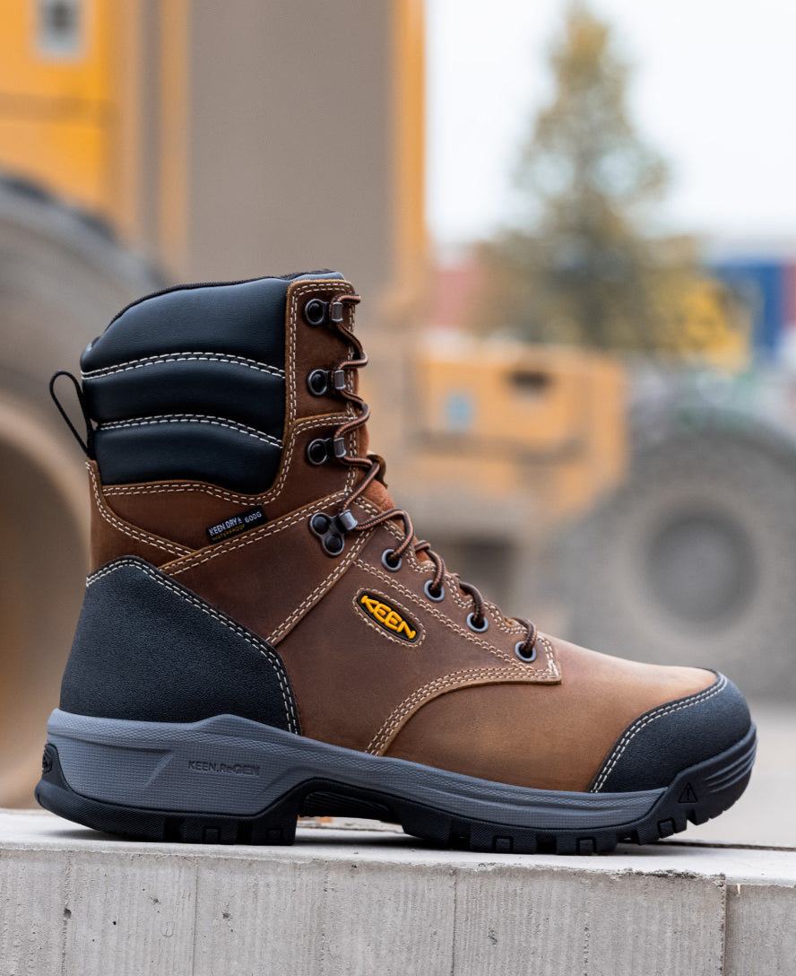 Men's Evanston 8" Insulated Waterproof Boot (Soft Toe) Bison/Black - Keen