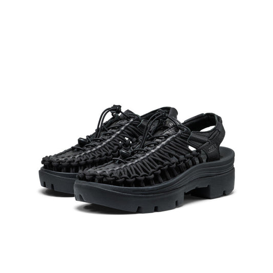 All Gender UNEEK PLT Sneaker Black Smooth Lea - Keen