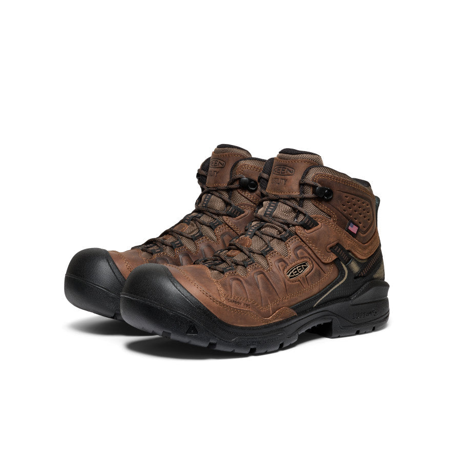 Men's Targhee IV Waterproof Work Boot (Carbon Toe) Dark Earth/Black - Keen