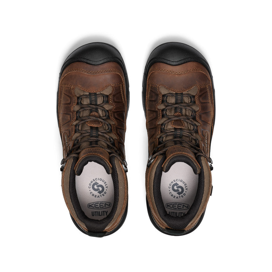 Men's Targhee IV Waterproof Work Boot (Carbon Toe) Dark Earth/Black - Keen