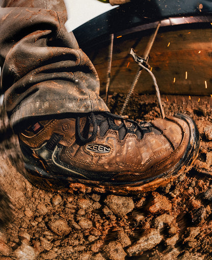Men's Targhee IV Waterproof Work Boot (Carbon Toe) Dark Earth/Black - Keen