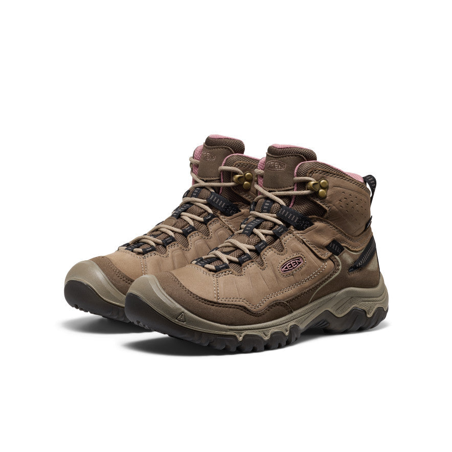 Women's Targhee IV Wide Waterproof Hiking Boot Brindle/Nostalgia Rose - Keen