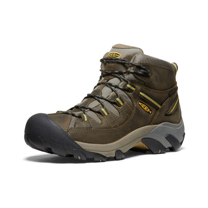 Men's Targhee II Mid Waterproof Hiking Boots Black Olive/Yellow - Keen