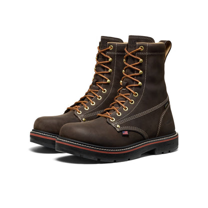 Men's Liberty 8" Waterproof 90° Heel Boot (Carbon Toe) Coffee Bean/Black - Keen