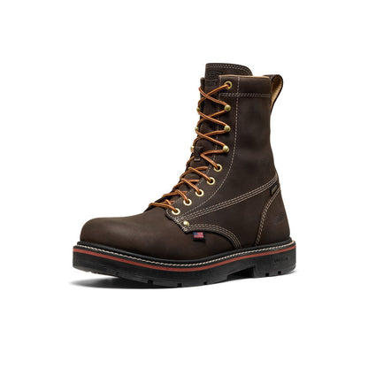 Men's Liberty 8" Waterproof 90° Heel Boot (Carbon Toe) Coffee Bean/Black - Keen