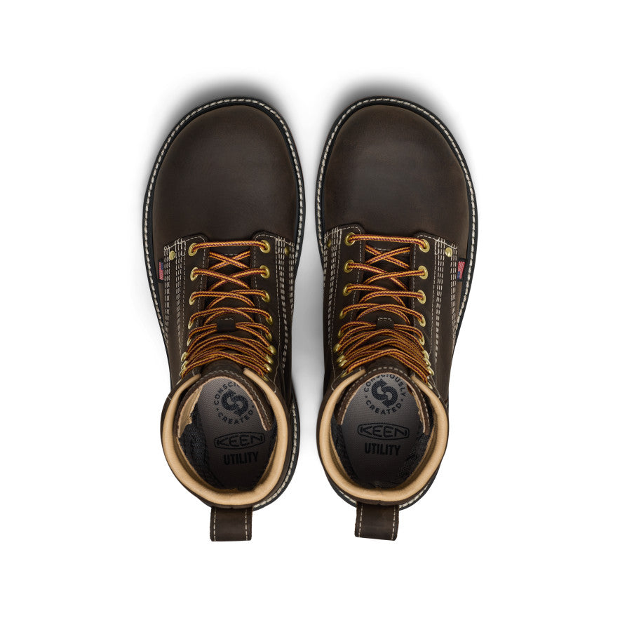 Men's Liberty 8" Waterproof 90° Heel Boot (Carbon Toe) Coffee Bean/Black - Keen