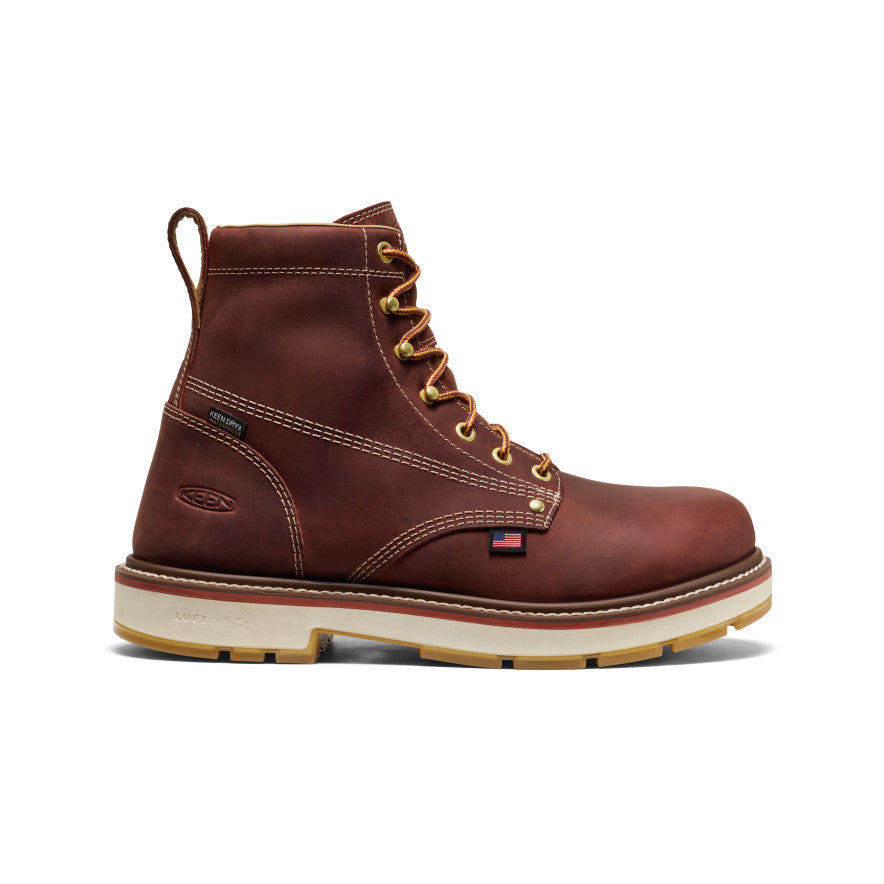 Men's Liberty 6" Waterproof 90° Heel Boot (Carbon Toe) Bombay Brown/Gum - Keen