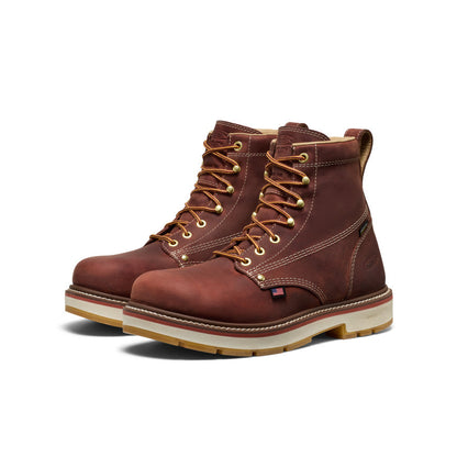 Men's Liberty 6" Waterproof 90° Heel Boot (Carbon Toe) Bombay Brown/Gum - Keen