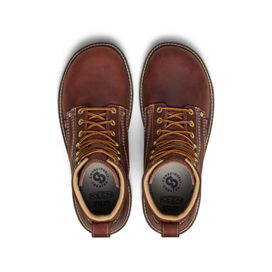 Men's Liberty 6" Waterproof 90° Heel Boot (Carbon Toe) Bombay Brown/Gum - Keen