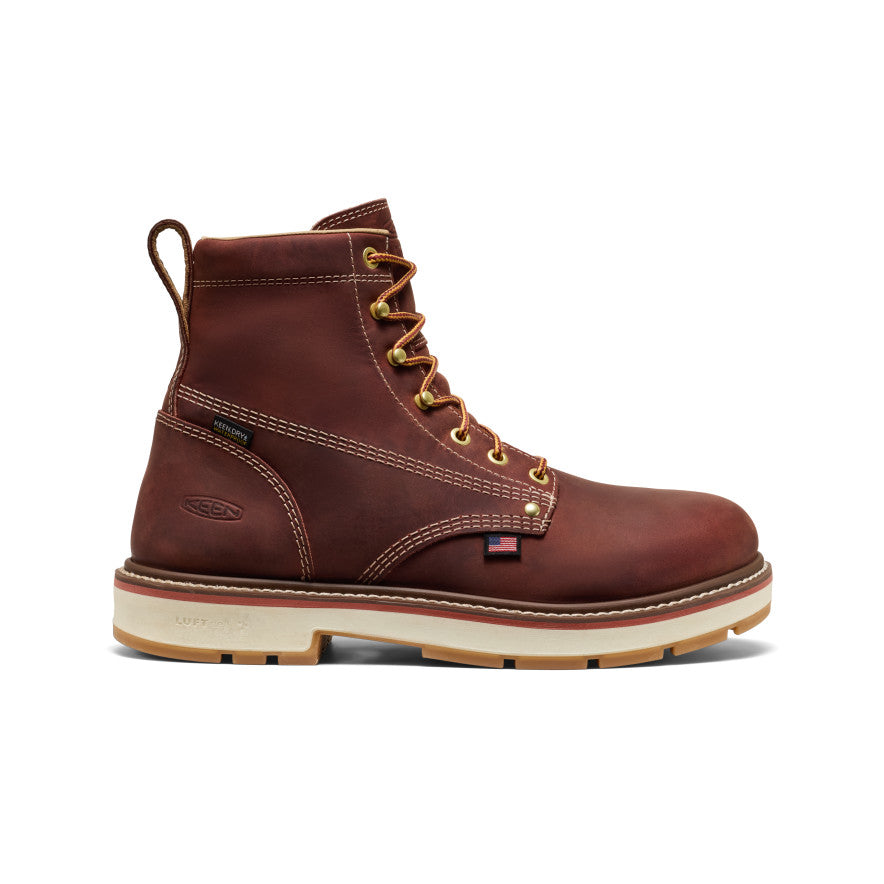Men's Liberty 6" Waterproof 90° Heel Boot (Soft Toe) Bombay Brown/Gum - Keen
