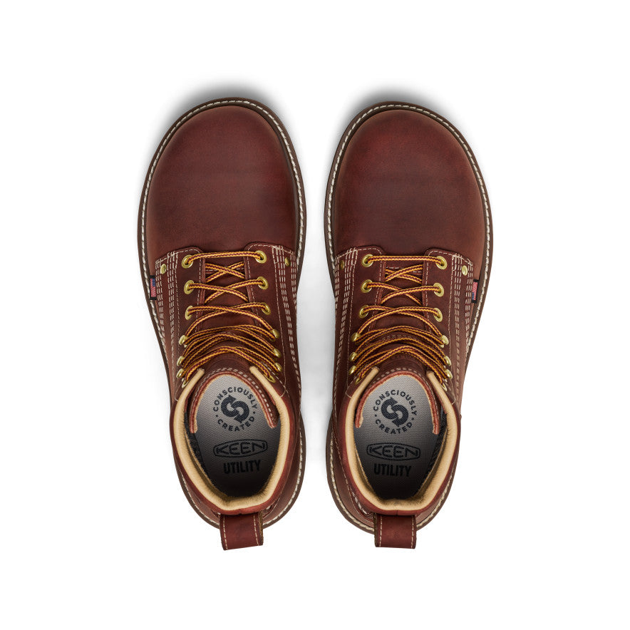 Men's Liberty 6" Waterproof 90° Heel Boot (Soft Toe) Bombay Brown/Gum - Keen