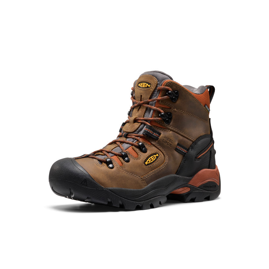Men's Pittsburgh Energy 6" Waterproof Boot (Soft Toe) Cascade Brown/Black - Keen