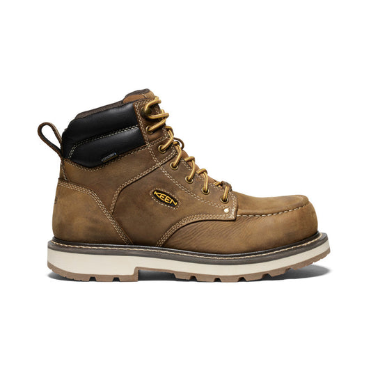 Men's Cincinnati 6" Waterproof 90° Heel Boot (Carbon Toe) Belgian/Sandshell - Keen