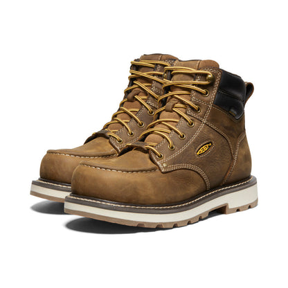 Men's Cincinnati 6" Waterproof 90° Heel Boot (Carbon Toe) Belgian/Sandshell - Keen