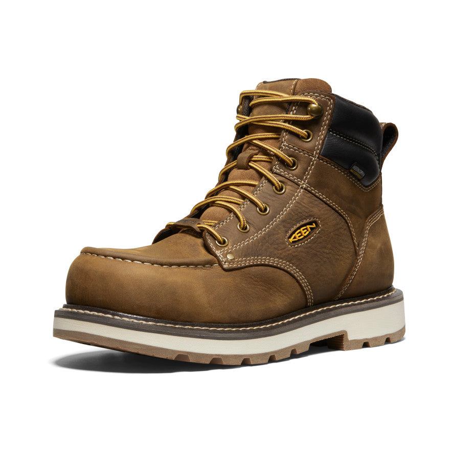Men's Cincinnati 6" Waterproof 90° Heel Boot (Carbon Toe) Belgian/Sandshell - Keen