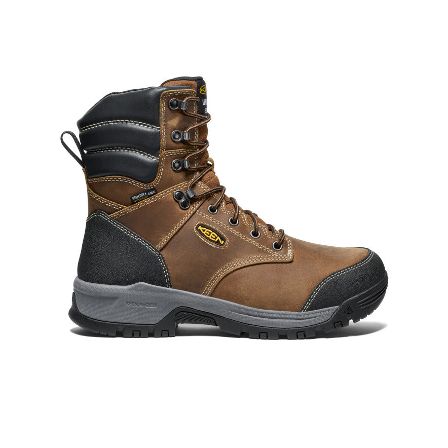 Men's Evanston 8" Insulated Waterproof Boot (Soft Toe) Bison/Black - Keen