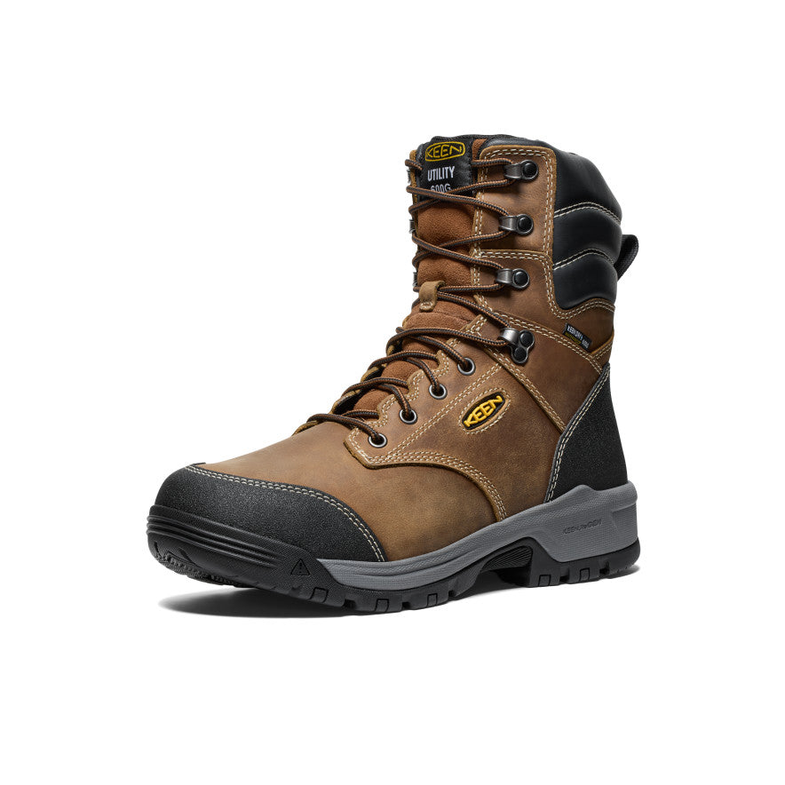 Men's Evanston 8" Insulated Waterproof Boot (Soft Toe) Bison/Black - Keen