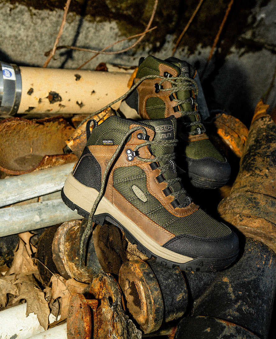Men's Skokie Waterproof Work Boot (Soft Toe) Forest Night/Black - Keen