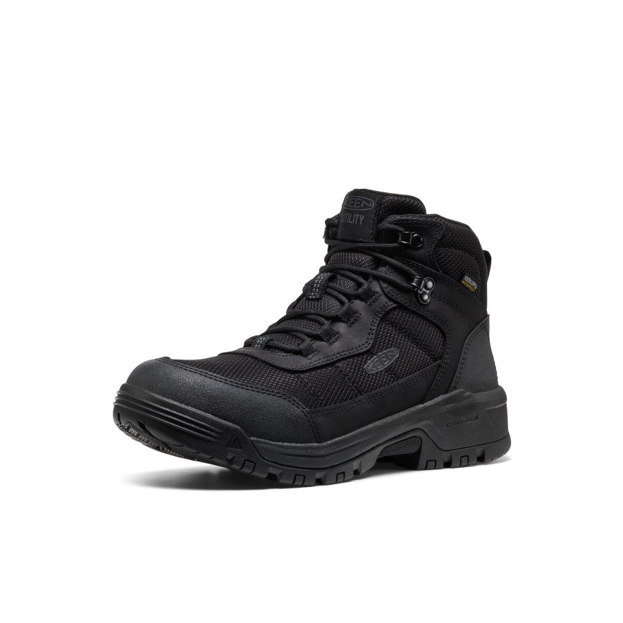 Men's Skokie Waterproof Work Boot (Soft Toe) Black/Black - Keen