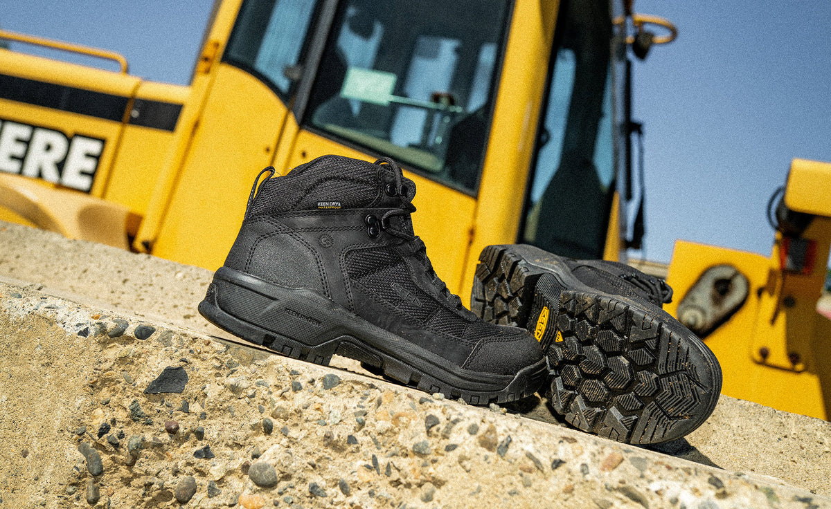 Men's Skokie Waterproof Work Boot (Soft Toe) Black/Black - Keen