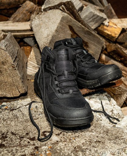 Men's Skokie Waterproof Work Boot (Soft Toe) Black/Black - Keen