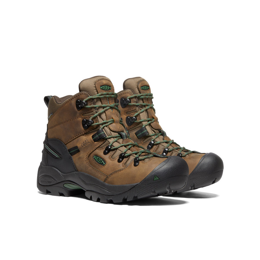 Men's Pittsburgh Energy 6" Waterproof Boot (Soft Toe) Cascade Brown/Greener Pastures - Keen