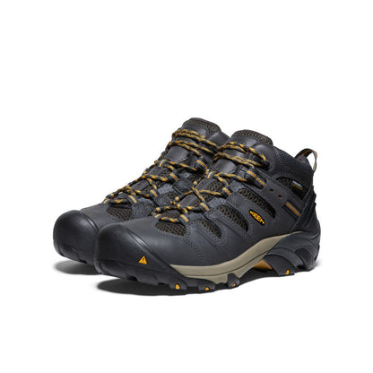 Men's Lansing Mid Waterproof (Steel Toe) Raven/Tawny Olive - Keen