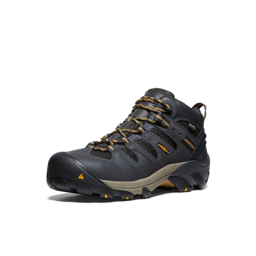 Men's Lansing Mid Waterproof (Steel Toe) Raven/Tawny Olive - Keen