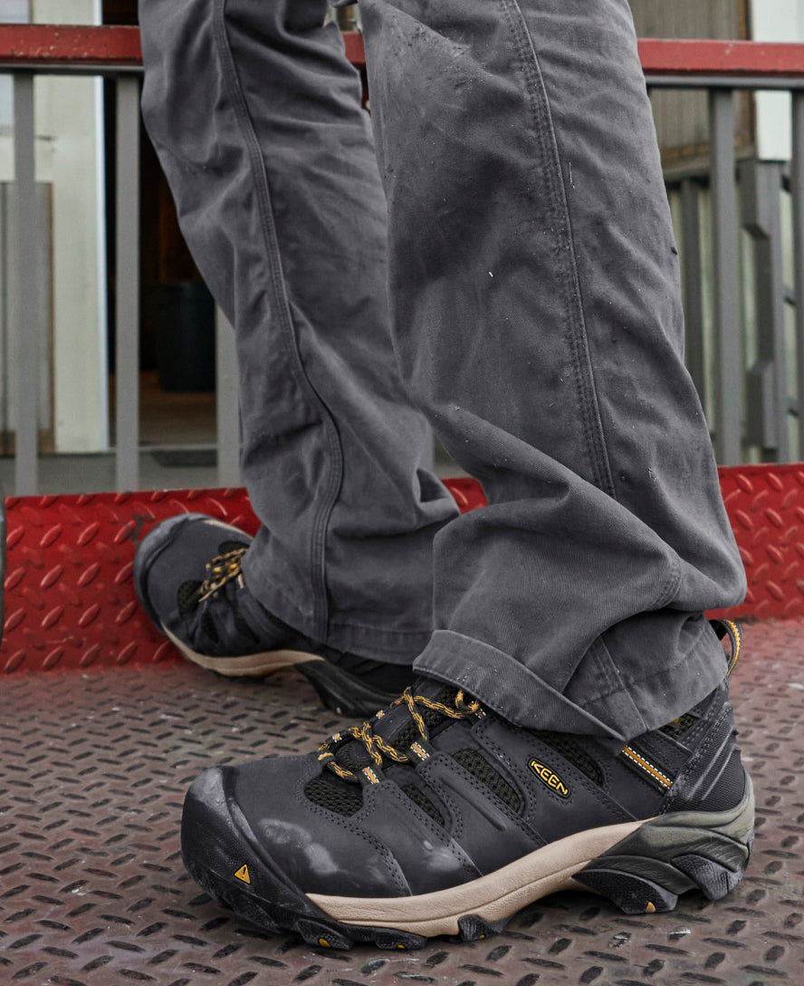 Men's Lansing Mid Waterproof (Steel Toe) Raven/Tawny Olive - Keen