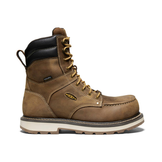 Men's Cincinnati 8" Waterproof 90° Heel Boot (Carbon Toe) Belgian/Sandshell - Keen
