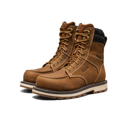 Men's Cincinnati 8" Waterproof 90° Heel Boot (Carbon Toe) Belgian/Sandshell - Keen