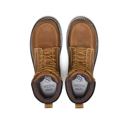 Men's Cincinnati 8" Waterproof 90° Heel Boot (Carbon Toe) Belgian/Sandshell - Keen