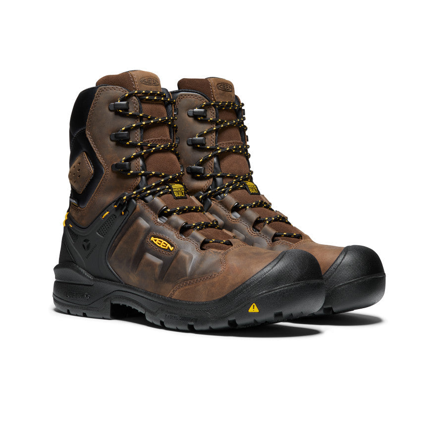 Men's Dover 8" Waterproof Boot (Carbon Toe) Dark Earth/Black - Keen