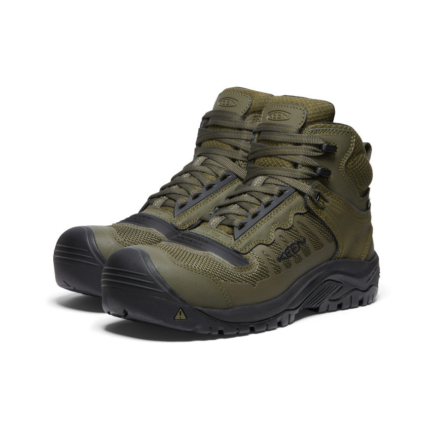 Men's Reno Mid Waterproof (Carbon Toe) Dark Olive/Black - Keen