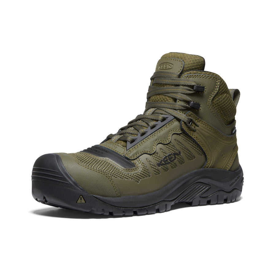 Men's Reno Mid Waterproof (Carbon Toe) Dark Olive/Black - Keen