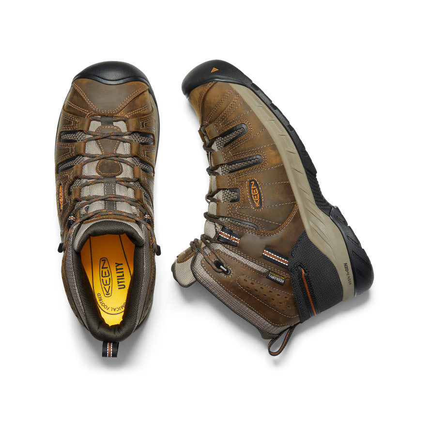 Men's Flint II Waterproof Mid (Soft Toe) Black Olive/Brindle - Keen