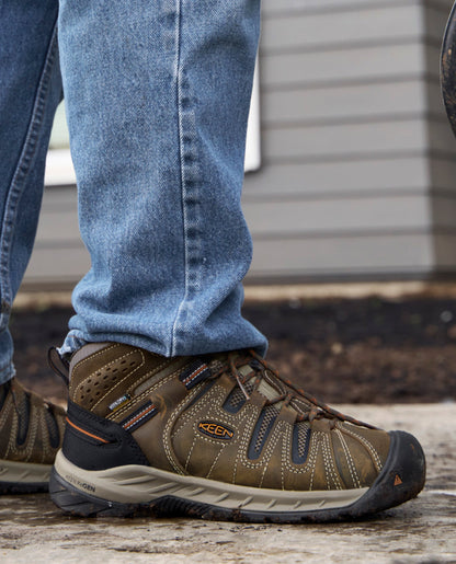 Men's Flint II Waterproof Mid (Soft Toe) Black Olive/Brindle - Keen