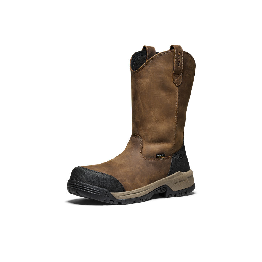 Men's Evanston Pull-On Waterproof Boot (Carbon Toe) Bison/Black - Keen