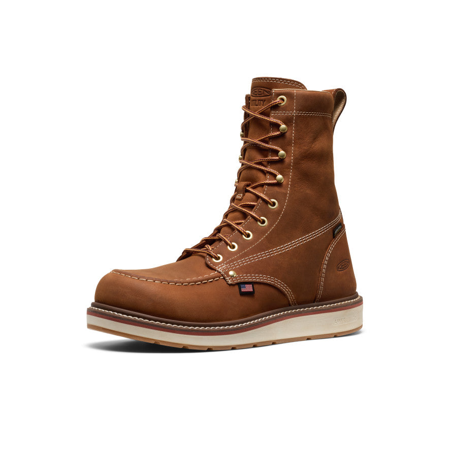 Men's Liberty 8" Waterproof Boot (Soft Toe) Leather Brown/Birch - Keen