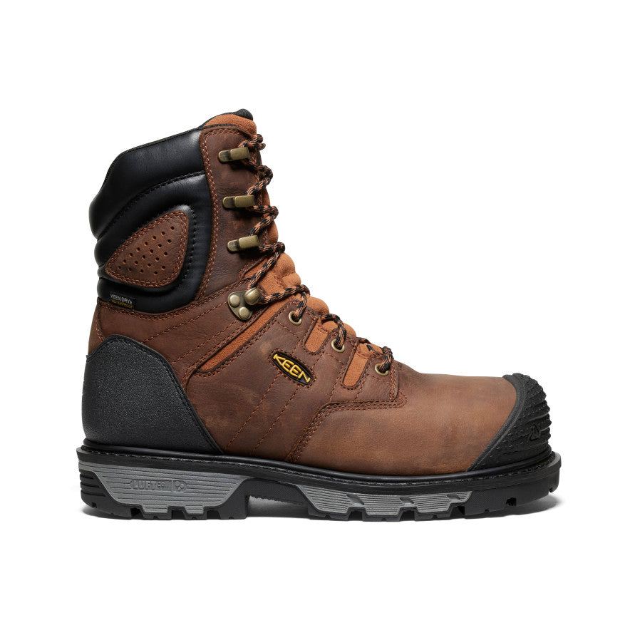 Men's Camden 8" Insulated Waterproof Boot (Carbon Toe) Leather Brown/Black - Keen