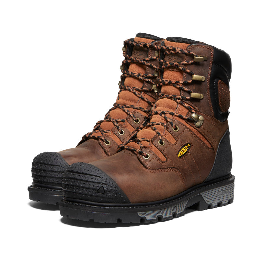 Men's Camden 8" Insulated Waterproof Boot (Carbon Toe) Leather Brown/Black - Keen