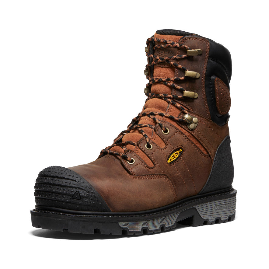 Men's Camden 8" Insulated Waterproof Boot (Carbon Toe) Leather Brown/Black - Keen