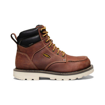 Men's Cincinnati 6" Waterproof 90° Heel Boot (Soft Toe) Tuscan Red/Sandshell - Keen
