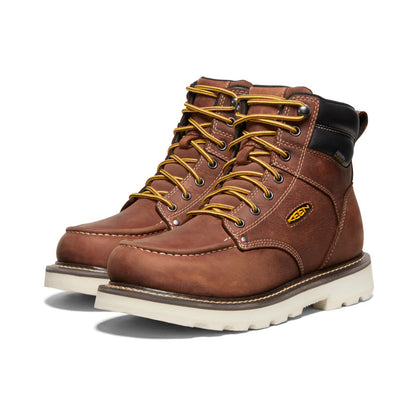 Men's Cincinnati 6" Waterproof 90° Heel Boot (Soft Toe) Tuscan Red/Sandshell - Keen