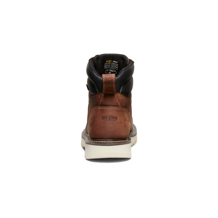 Men's Cincinnati 6" Waterproof 90° Heel Boot (Soft Toe) Tuscan Red/Sandshell - Keen