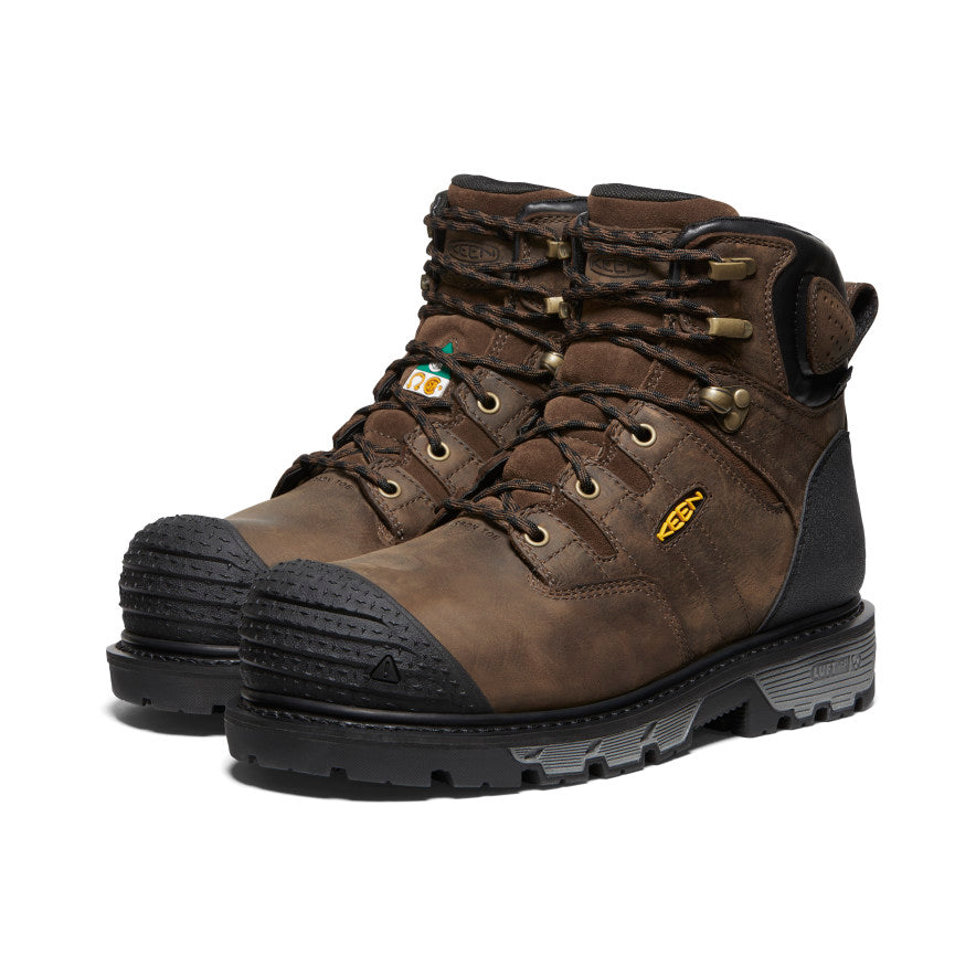 Men's CSA Camden 6" Waterproof Boot (Carbon Toe) Dark Earth/Black - Keen