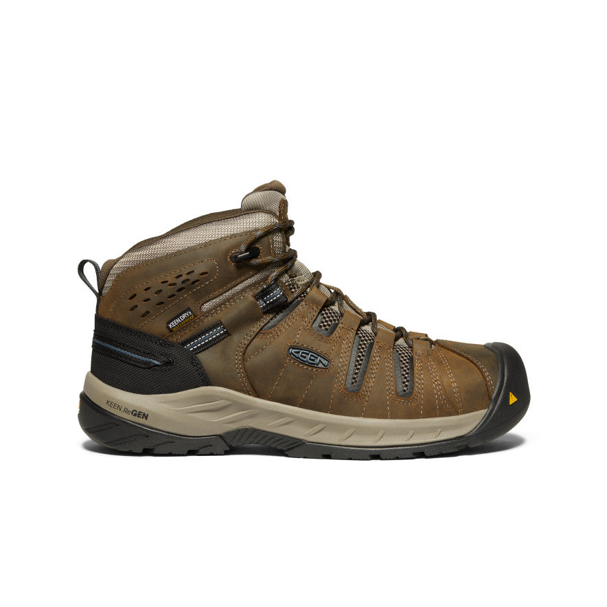 Men's Flint II Waterproof Boot (Steel Toe) Cascade Brown/Orion Blue - Keen