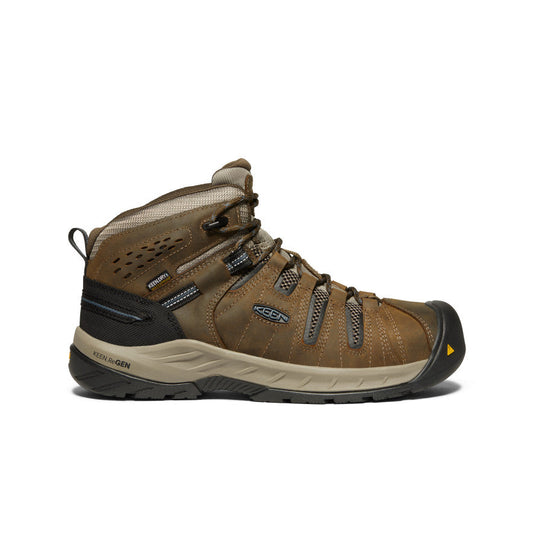 Men's Flint II Waterproof Boot (Steel Toe) Cascade Brown/Orion Blue - Keen