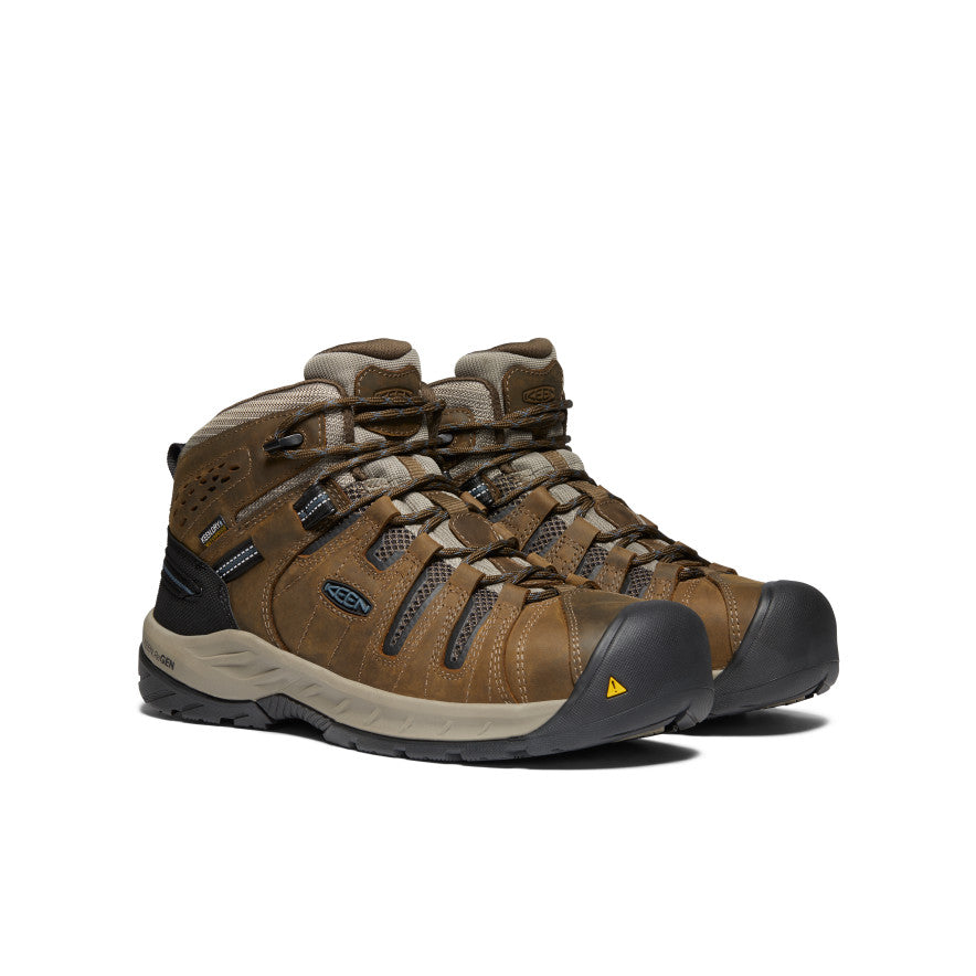 Men's Flint II Waterproof Boot (Steel Toe) Cascade Brown/Orion Blue - Keen