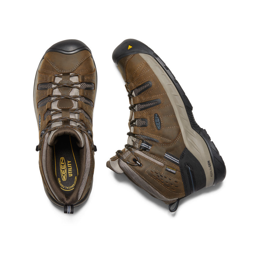 Men's Flint II Waterproof Boot (Steel Toe) Cascade Brown/Orion Blue - Keen